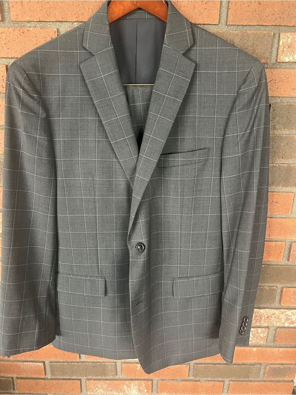 Michael Kors Charcoal Gray Windowpane Suit - Picture 2 of 14